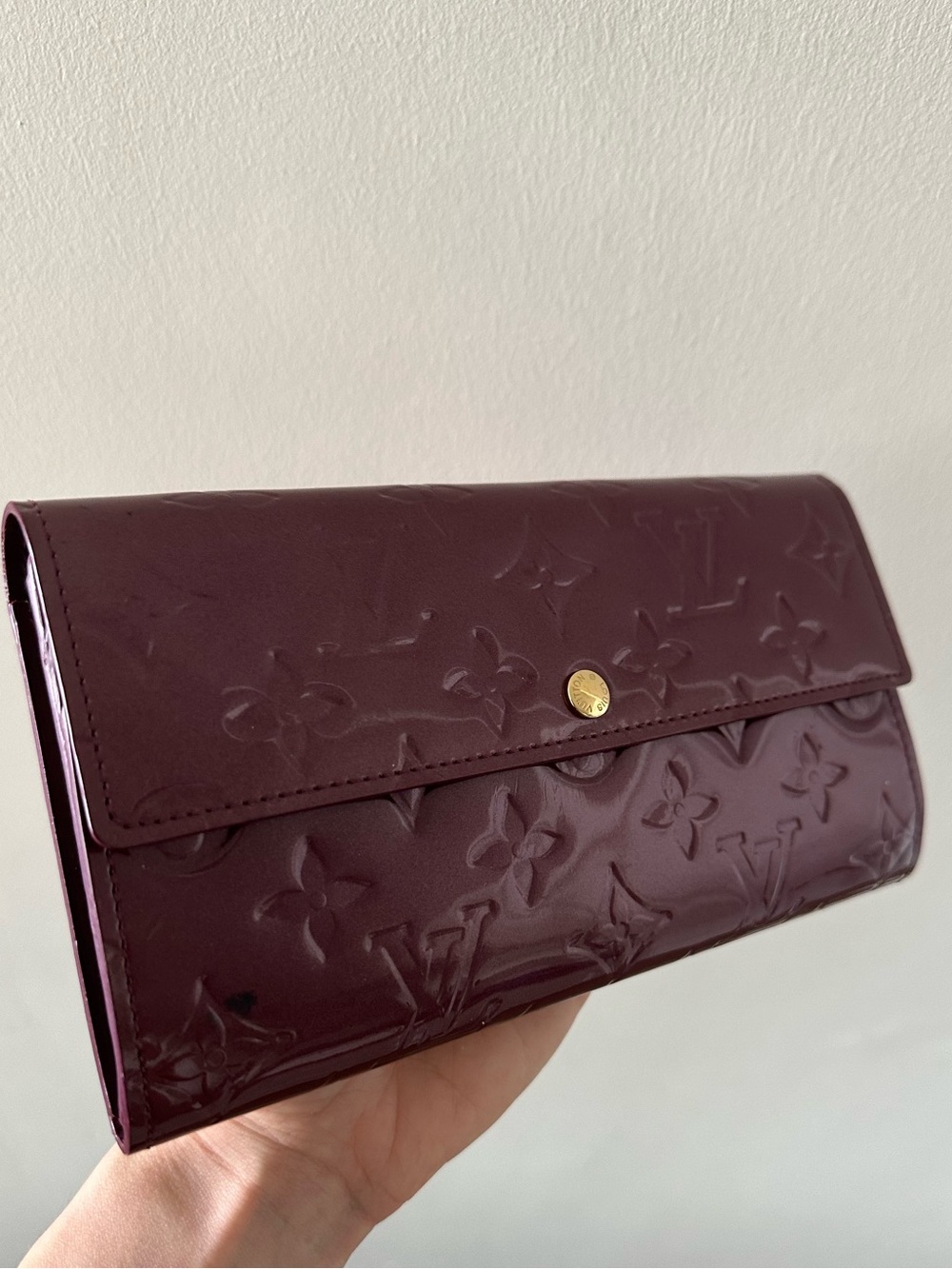Vintage Louis Vuitton Purple Glossy Vernis Long Wallet